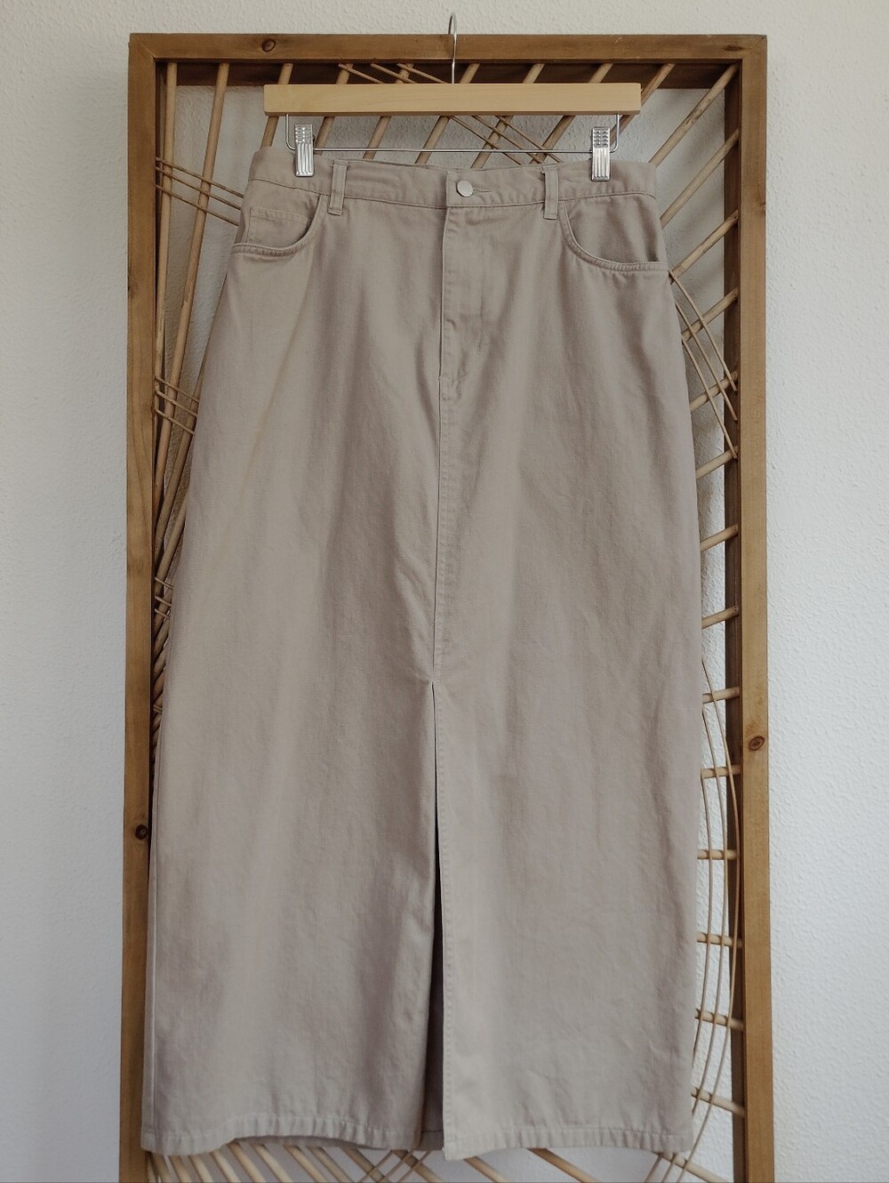 Vintage St. John's Bay 100% Cotton Khaki  Maxi Skirt / Size 12